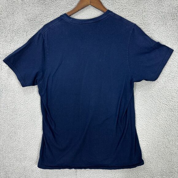 Adidas Shirt Mens Large Blue Spell Out Logo Outdoors Athletic Soccer Gorpcore - Picture 4 of 5